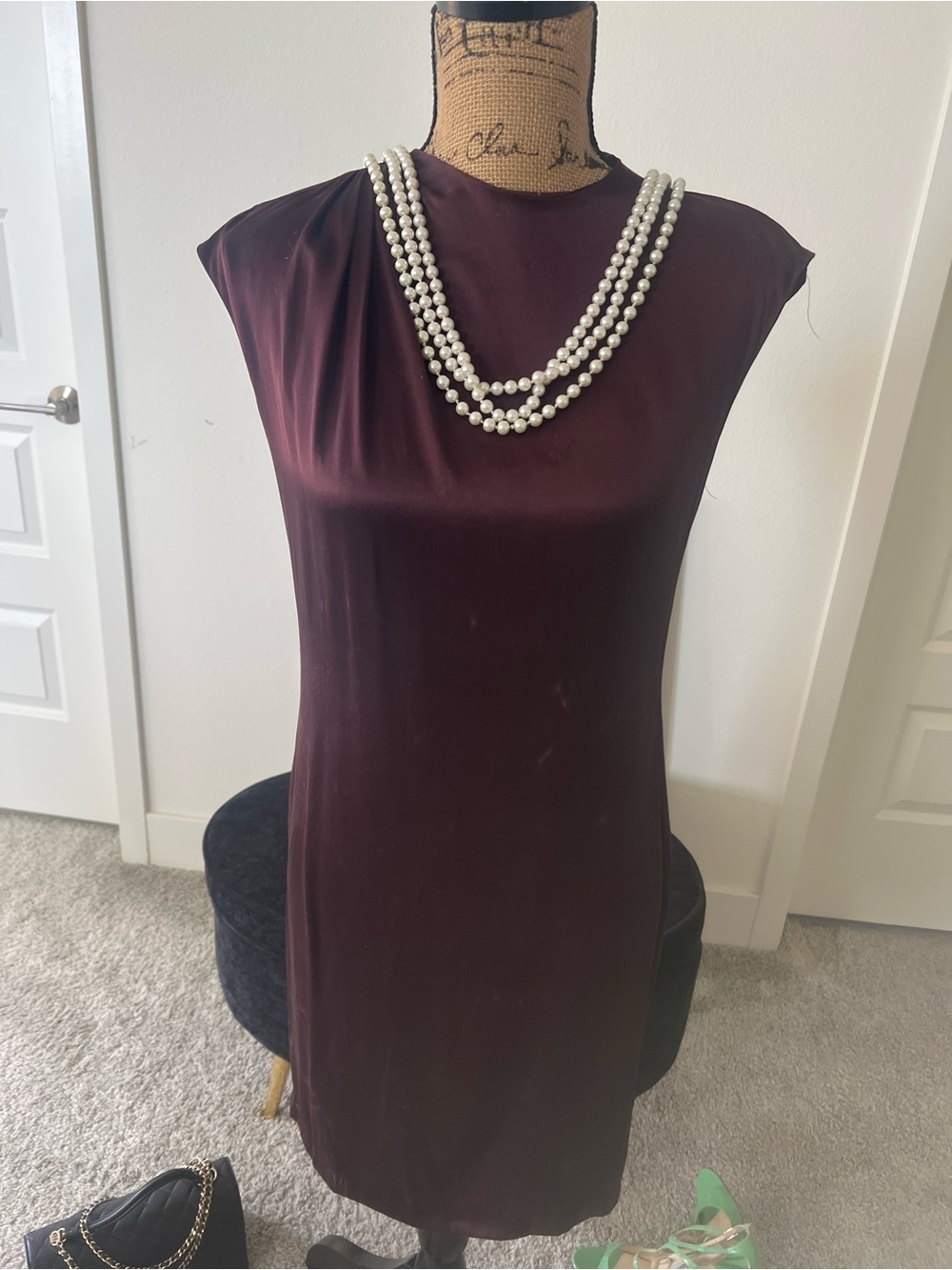 Ralph Lauren Sleeveless Sheath Dress in Wine